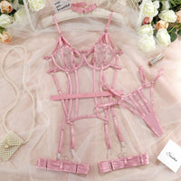 Luxurious Three - Piece Lingerie Set - Romantic Intimate Apparel for Women - ROMANCE