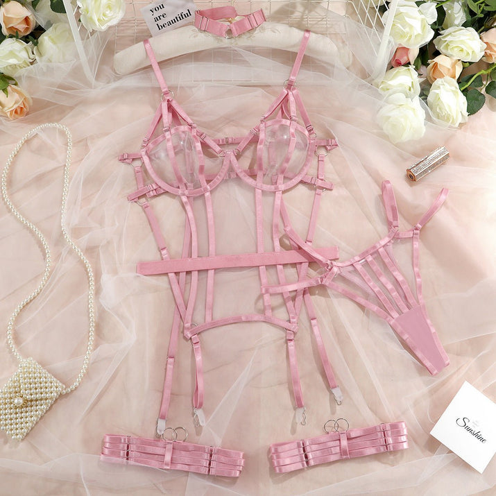 Luxurious Three - Piece Lingerie Set - Romantic Intimate Apparel for Women - ROMANCE