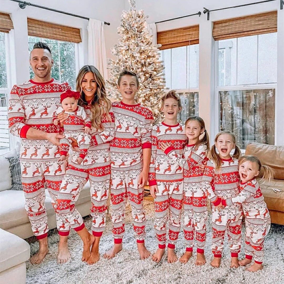Christmas Family Matching Pajamas - Cotton Blend Holiday Sleepwear Set - ROMANCE