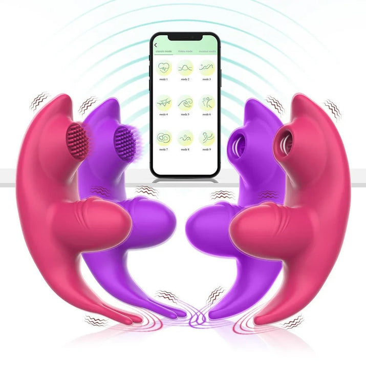 Invisible Wear Female APP Tongue Licking Brush Vibration - ROMANCE