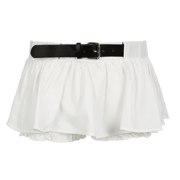 Vacation Leisure A - Line Lotus Leaf Miniskirt - Flowy Summer Style - ROMANCE