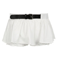 Vacation Leisure A - Line Lotus Leaf Miniskirt - Flowy Summer Style - ROMANCE