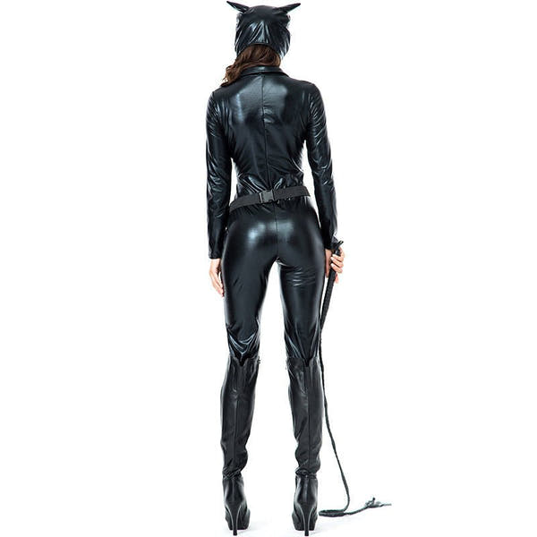 Sexy Black Leather Cat Girl Halloween Costume - Role Play Outfit - ROMANCE