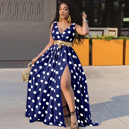 Sexy Dresses Women Party Ladies Belt Plus Size Forked Club Dresses - ROMANCE