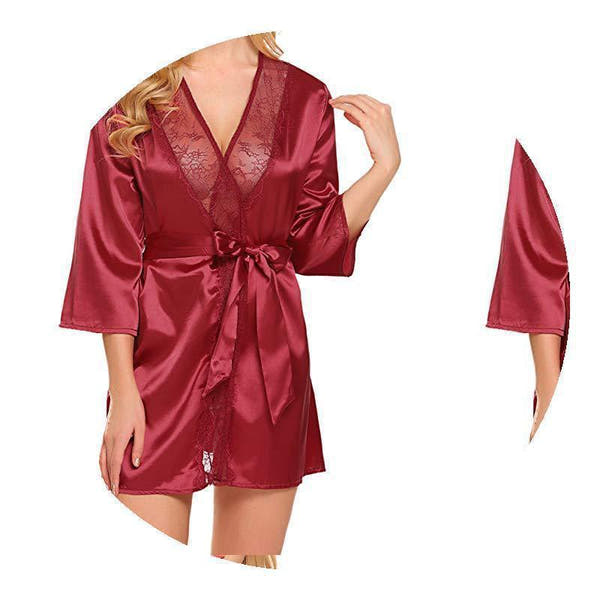 Hot Lingerie Sexy Big Yards Of Bud Silk Robe Interest Suits - ROMANCE