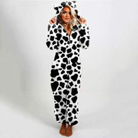 Women's Hooded Plaid Velvet Jumpsuit - Slim Fit Casual Romper - ROMANCE