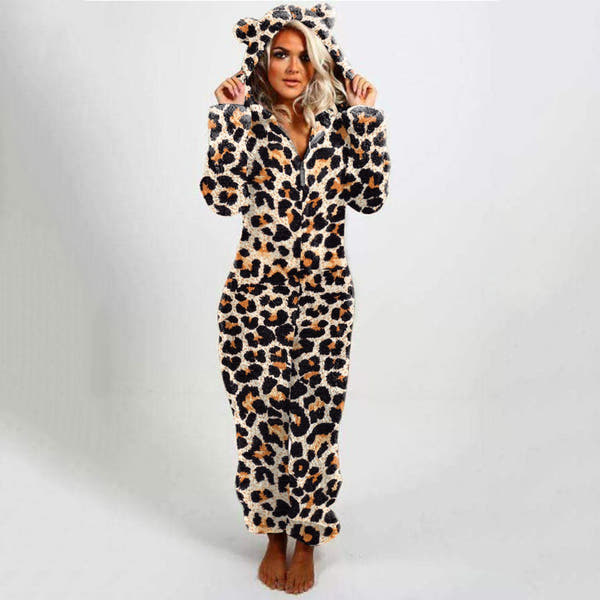 Women's Hooded Plaid Velvet Jumpsuit - Slim Fit Casual Romper - ROMANCE