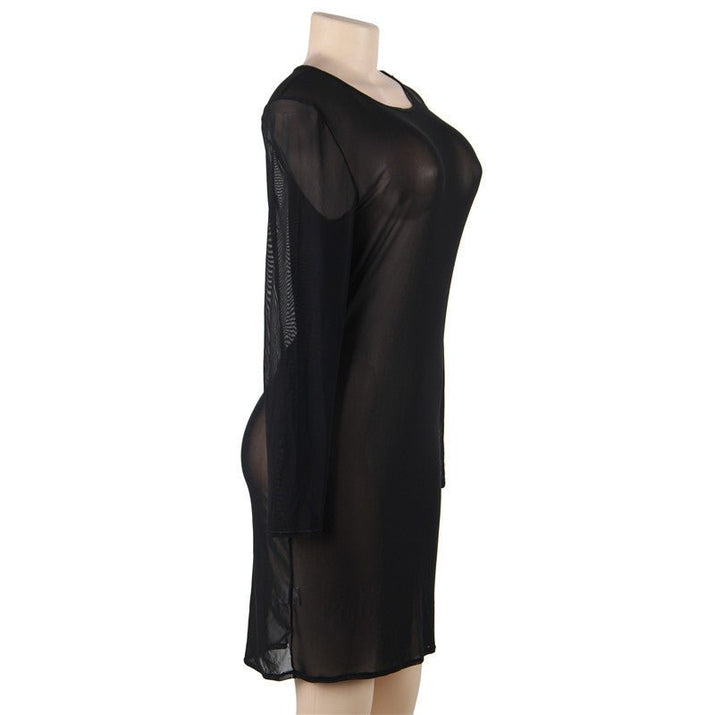 Plus Size Sexy Mesh Lingerie Dress - European Style - ROMANCE